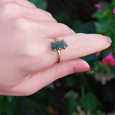925 Silver Green Tourmaline Ring