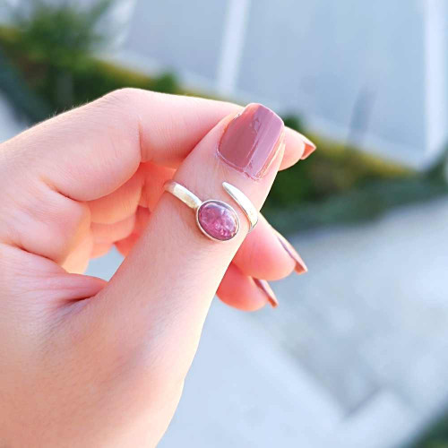 925 Sterling Silver Multicolored Tourmaline Ring