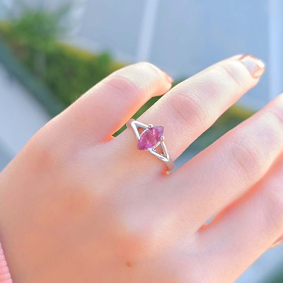 925 Silver Pink Tourmaline Ring