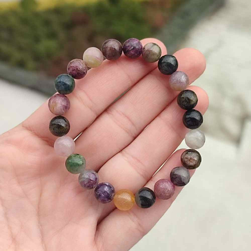 8mm Natural Colored Tourmaline Bracelet 8mm Natural Colored Tourmaline Bracelet