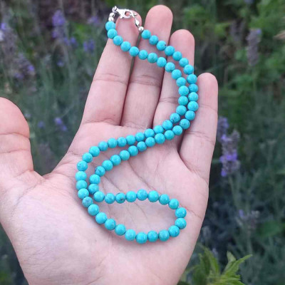 925 Sterling Silver Natural Turquoise Stone Pendant