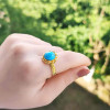 925 Silver Natural Turquoise Stone Ring - Special Design