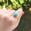 925 Silver Natural Turquoise Stone Ring - Special Design