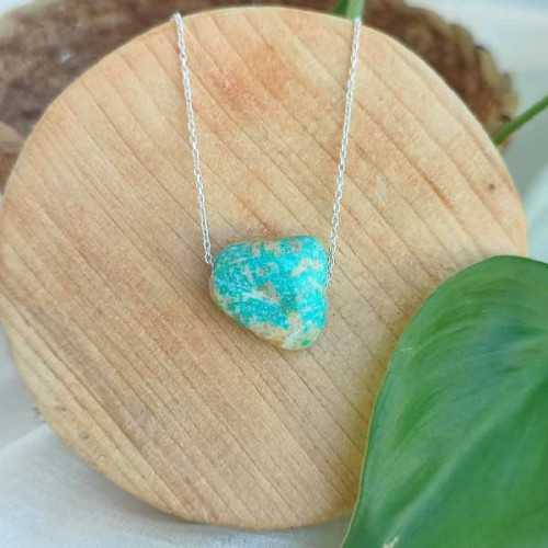 925 Silver Natural Turquoise Stone Pendant - Raw Shape 925 Silver Natural Turquoise Stone Pendant - Raw Shape