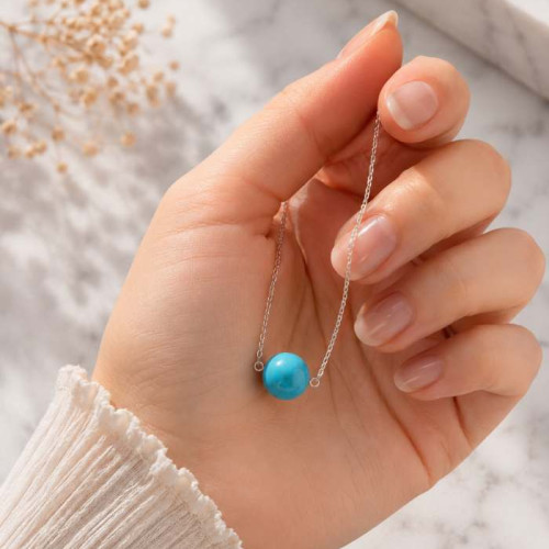 925 Sterling Silver Natural Turquoise Stone Pendant