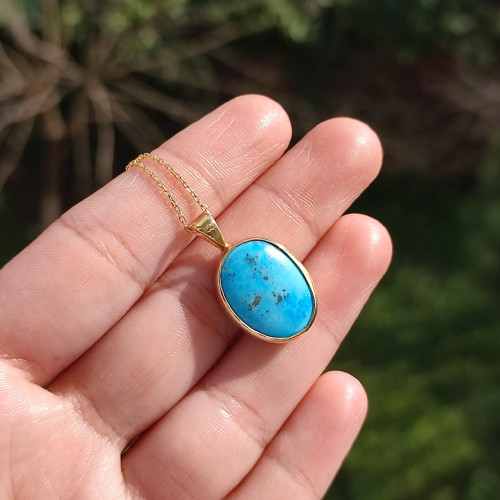 925 Sterling Silver Natural Turquoise Stone Pendant 925 Sterling Silver Natural Turquoise Stone Pendant