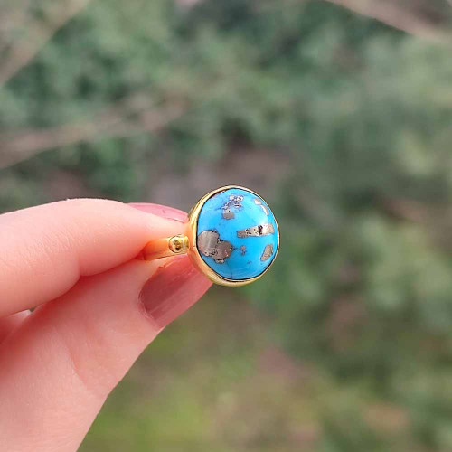 925 Silver Natural Turquoise Stone Ring 925 Silver Natural Turquoise Stone Ring