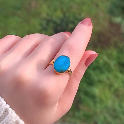 925 Silver Natural Turquoise Stone Ring