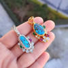 925 Sterling Silver Natural Turquoise Stone Pendant - Special Design