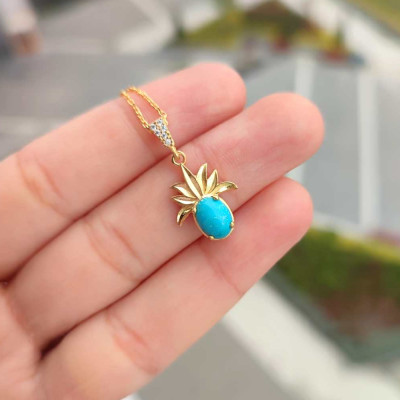 925 Sterling Silver Natural Turquoise Stone Pendant