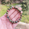 8mm Natural Unakite Stone Bracelet