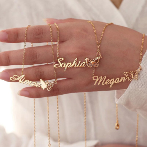 Name Necklace with Butterfly – A Feminine Touch That Speaks Your Name - N1108
